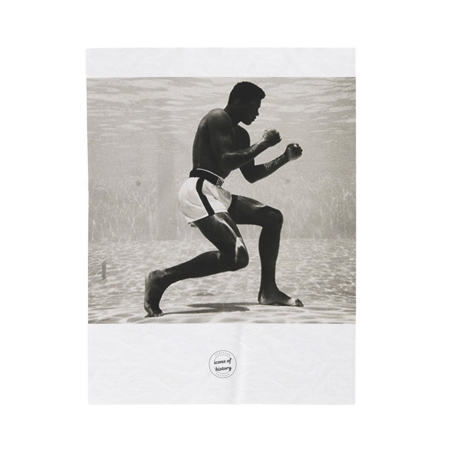 Muhammad Ali Training Underwater Velveteen Plush Blanket