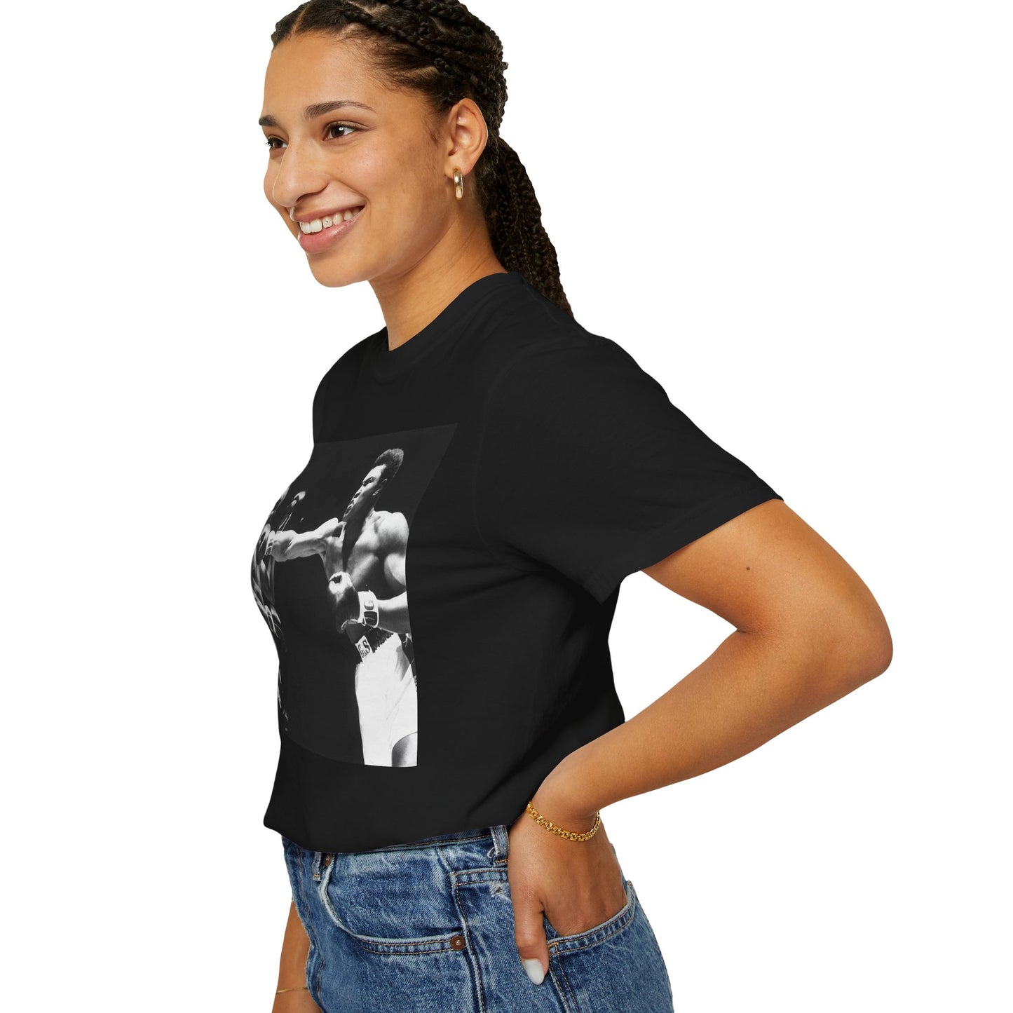Muhammad Ali Jab Adult Black Unisex Garment-Dyed T-shirt
