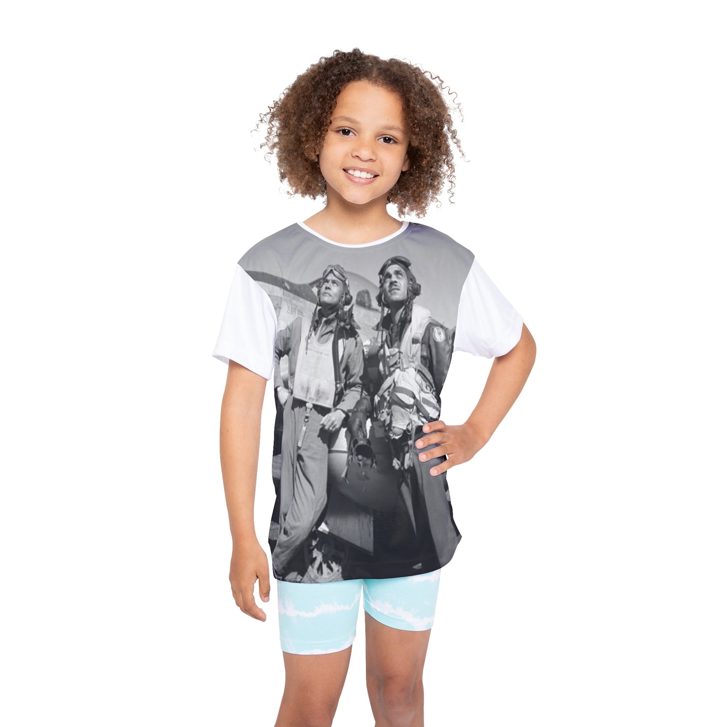 Tuskegee Airmen Pilots Kids Sports Jersey White Tee Shirt