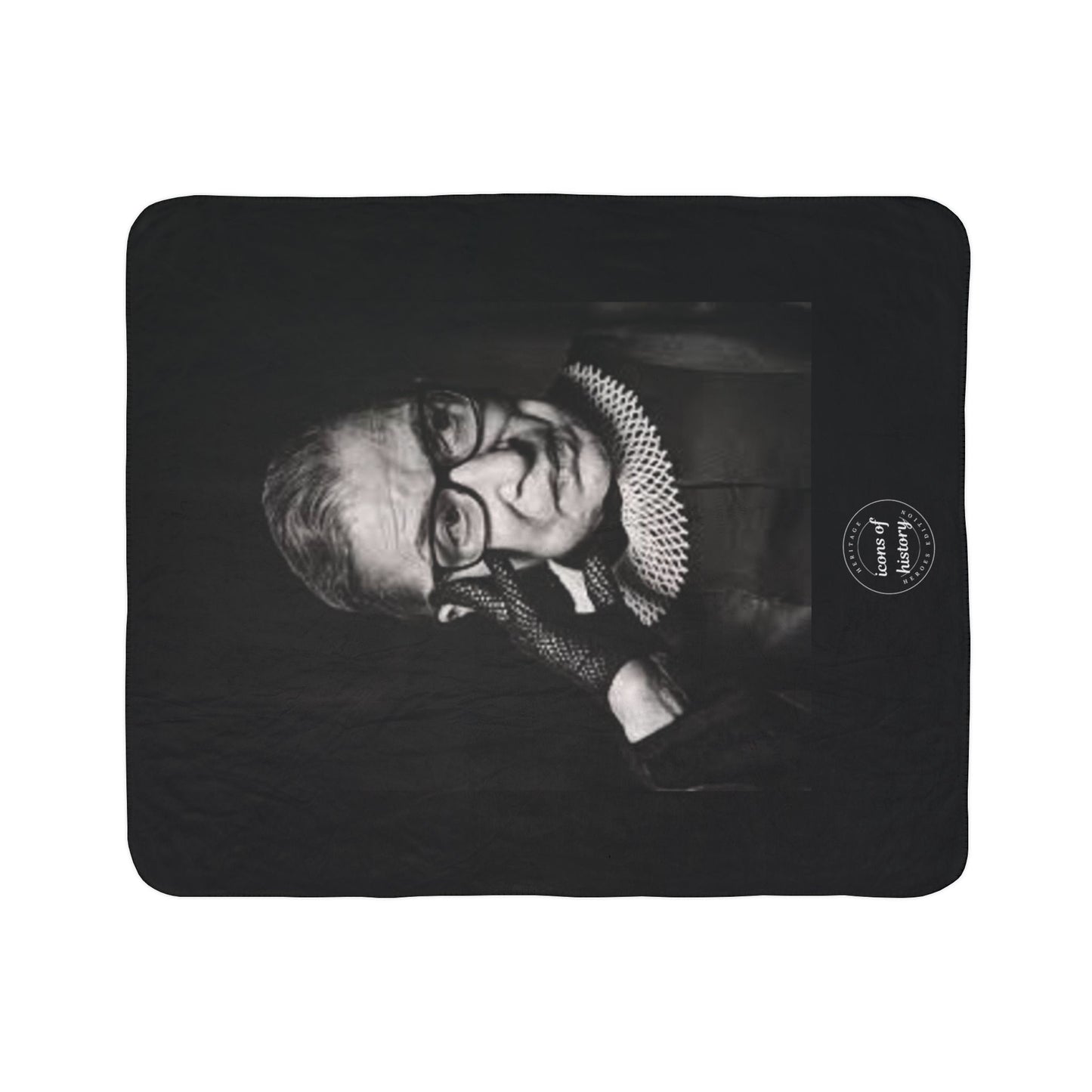 Supreme Court Justice Ruth Bader Ginsburg Black/ White Inner Fleece Sherpa Blanket