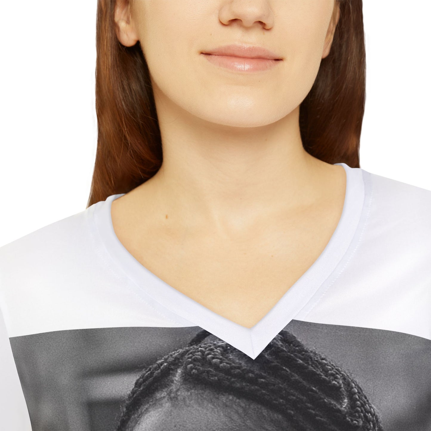 Cicely Tyson Women's White Long Sleeve V-neck Shirt