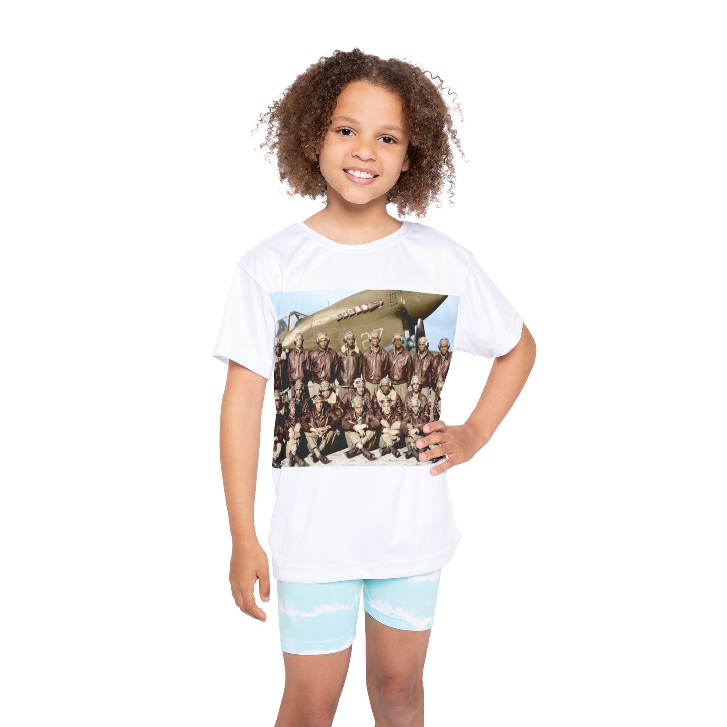 Tuskegee Airmen Red Tails Kids White Sports Tee Shirt
