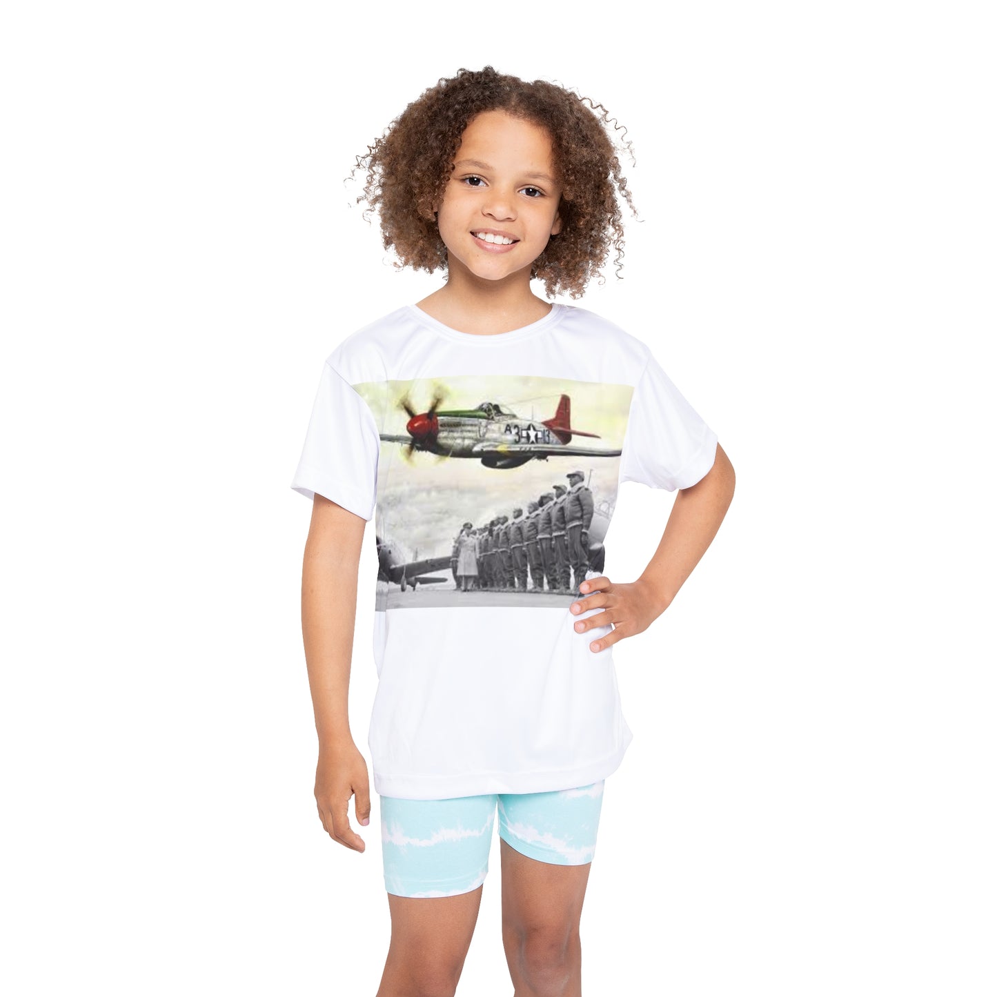 Tuskegee Airmen Red Tails Kids Sports Jersey White Tee Shirt
