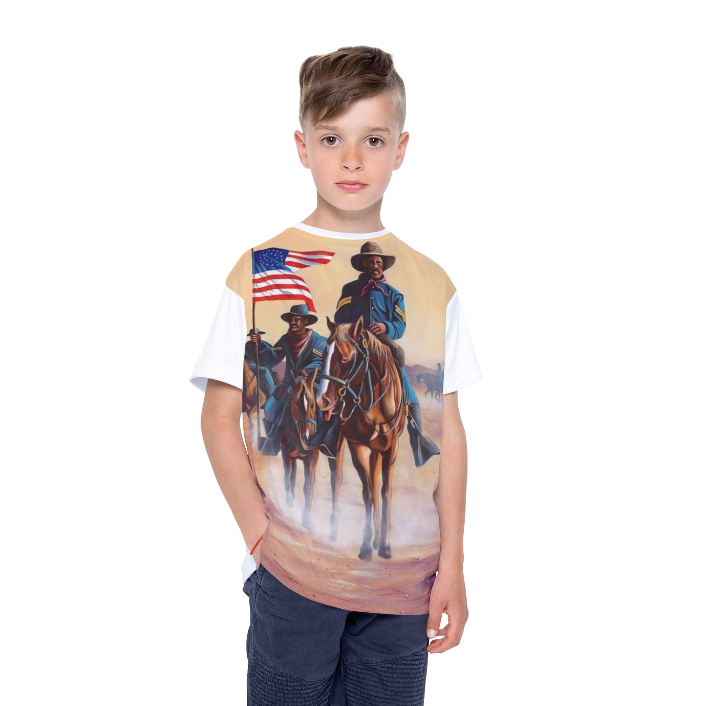 Buffalo Soldiers White Kids Sports Jersey