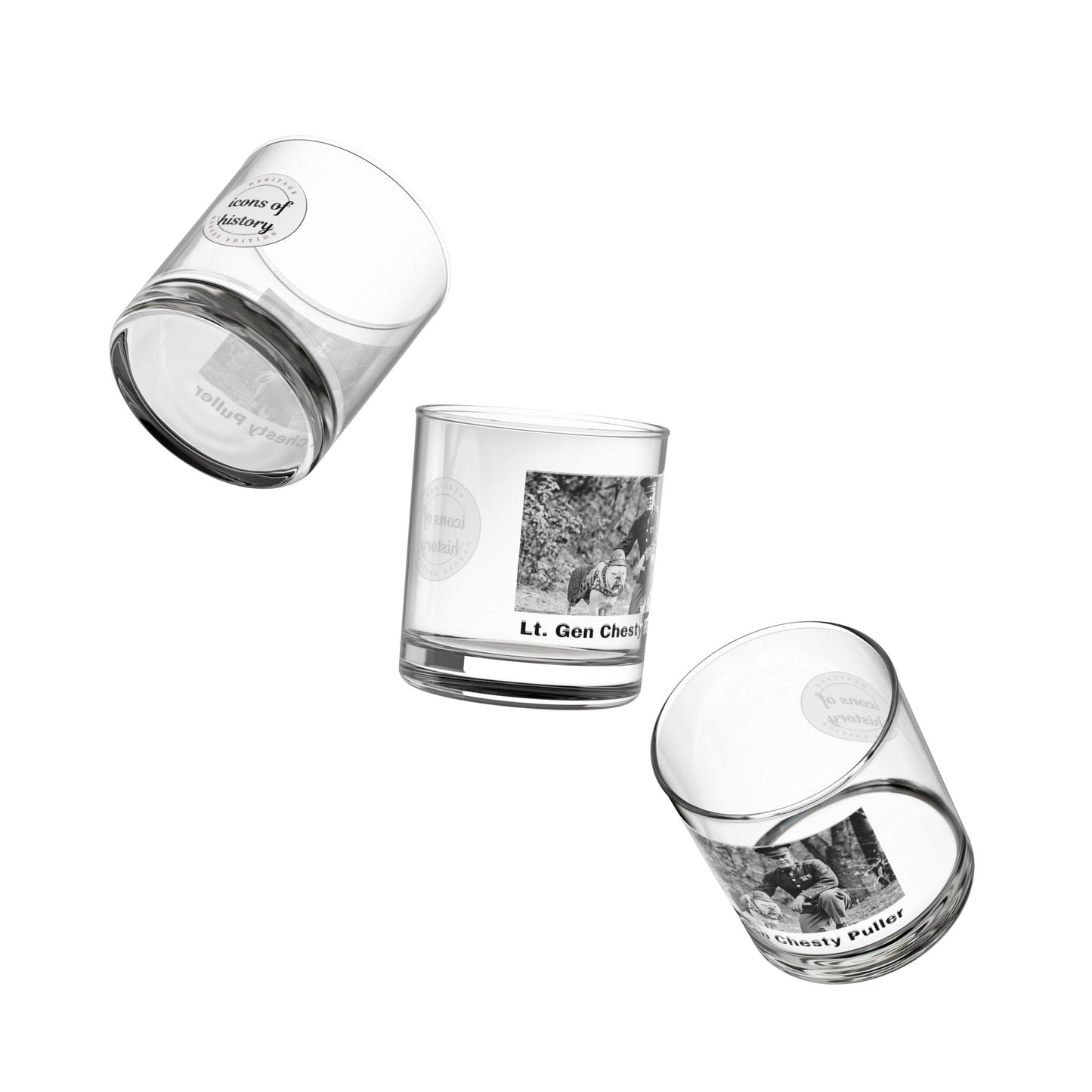 Marine Corp General Chesty Puller Rocks Glass, 10oz