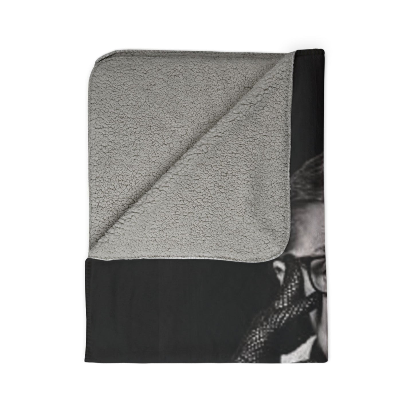 Supreme Court Justice Ruth Bader Ginsburg Black/ White Inner Fleece Sherpa Blanket