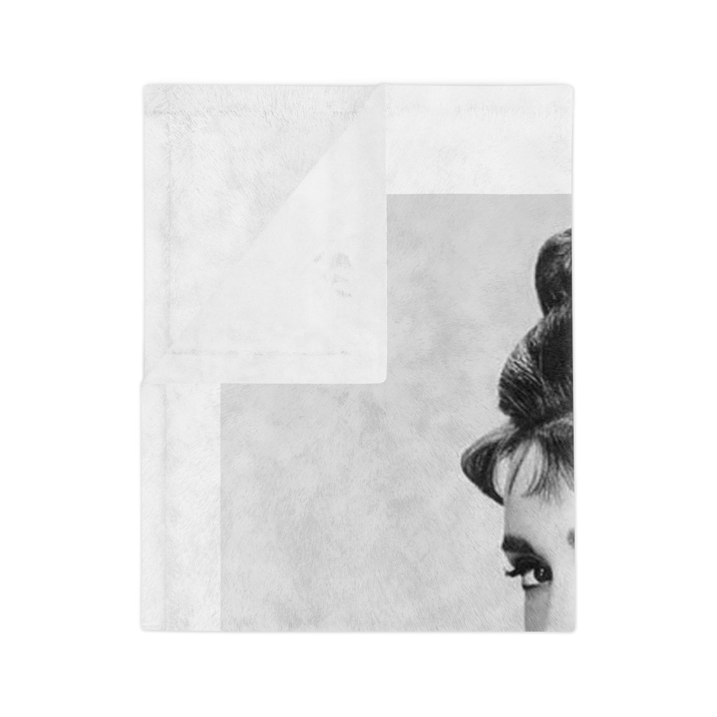 Audrey Hepburn Classy White Velveteen Microfiber Blanket