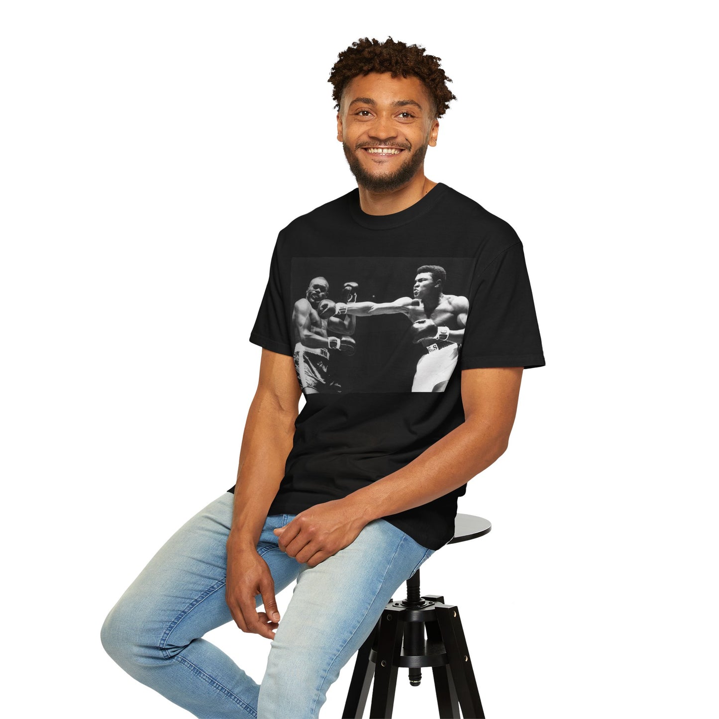 Muhammad Ali Jab Adult Black Unisex Garment-Dyed T-shirt