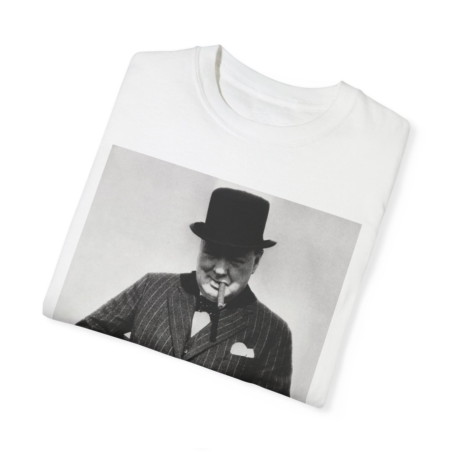 Winston Churchill Bad Ass Adult White Unisex White Tee- Shirt