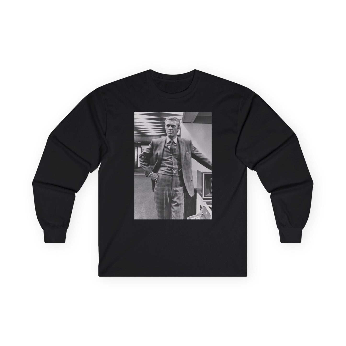 Steve McQueen Adult Unisex Ultra Cotton Black Long Sleeve Tee