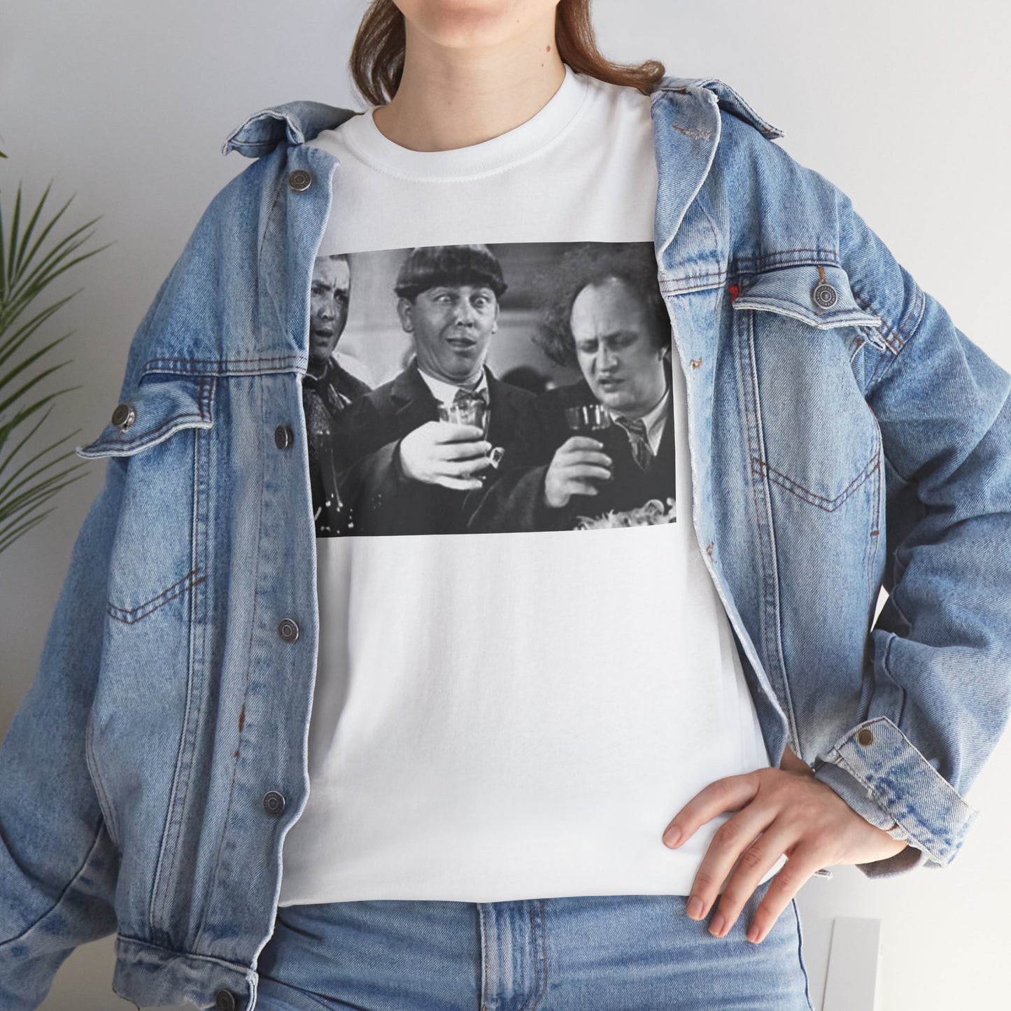 3 Stooges Drinking Unisex Heavy Cotton Tee