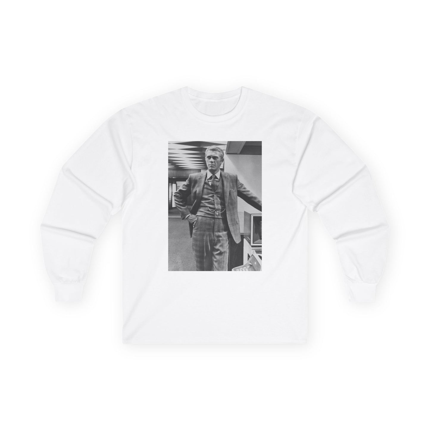 Steve McQueen White Unisex Ultra Cotton Long Sleeve Tee