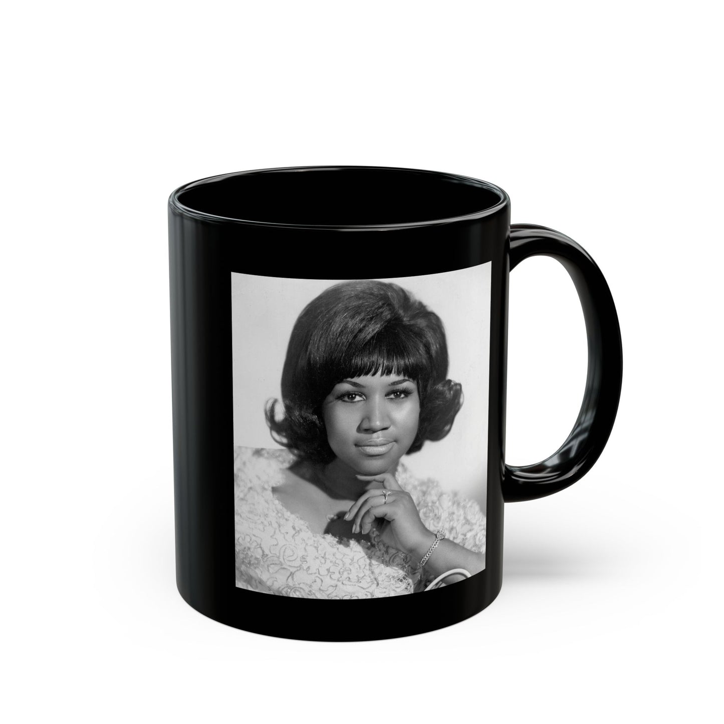 Aretha Franklin Black Coffee Mug (11oz, 15oz)