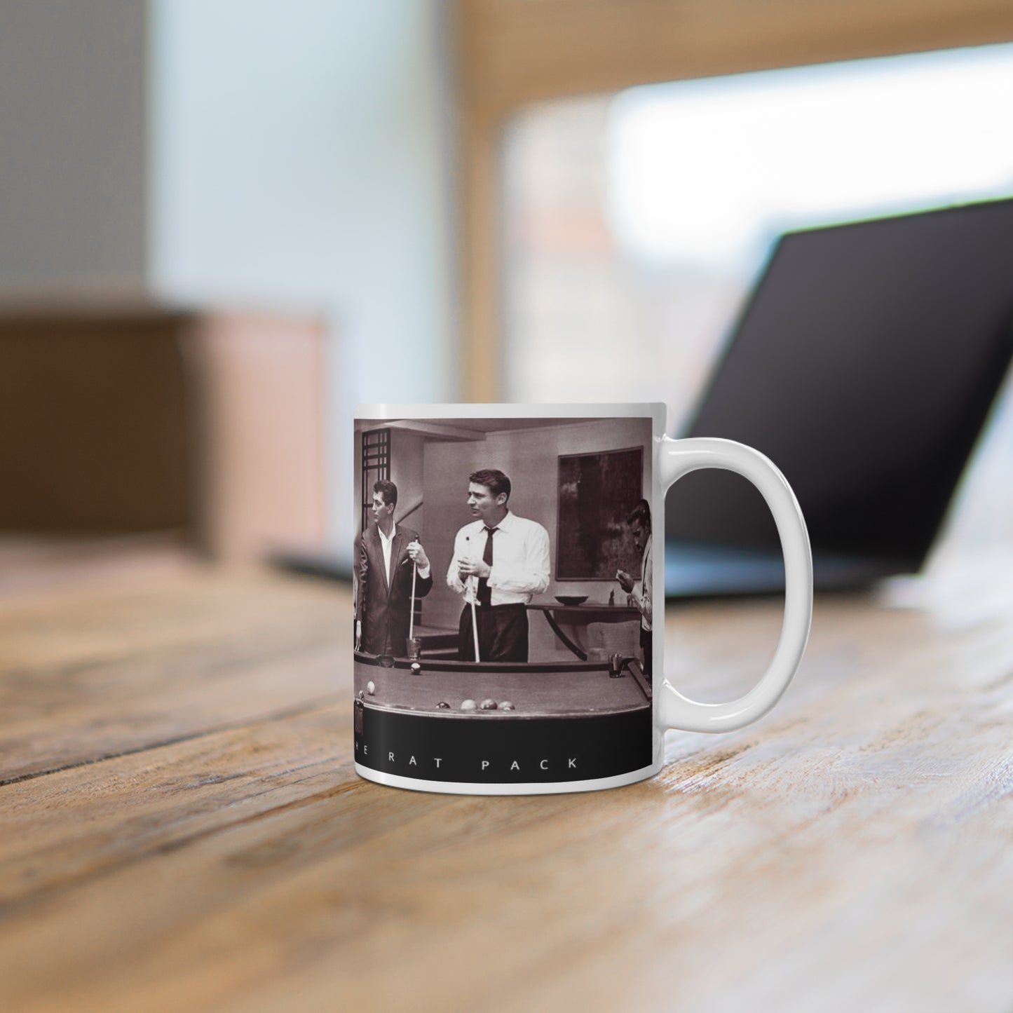 Rat Pack Ocean's Eleven Pool Hall White Coffee Mug 11oz