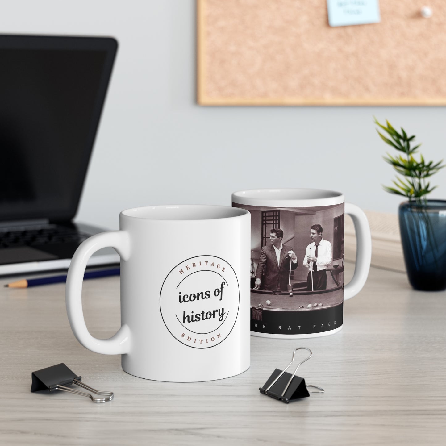 Rat Pack Ocean's Eleven Pool Hall White Coffee Mug 11oz