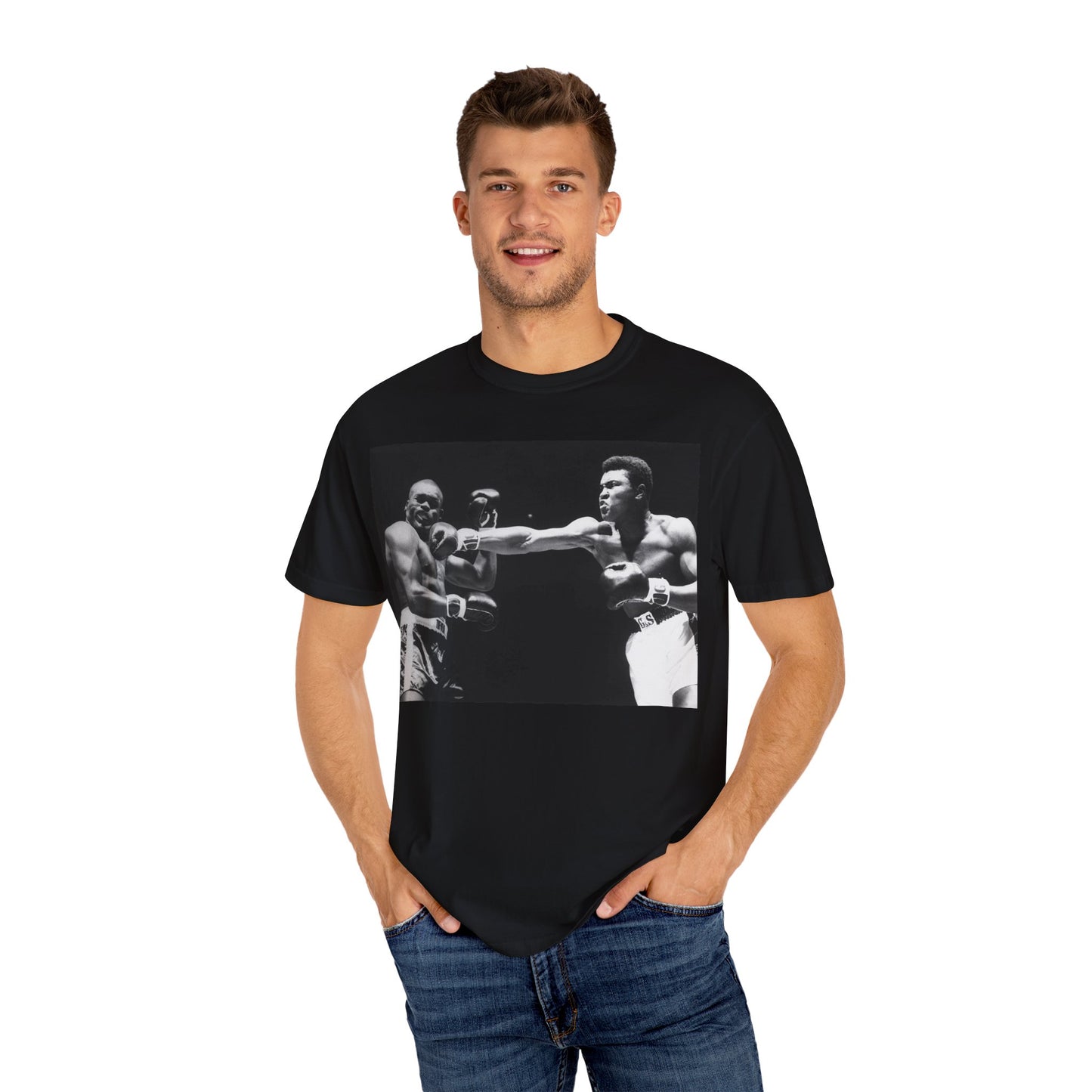 Muhammad Ali Jab Adult Black Unisex Garment-Dyed T-shirt