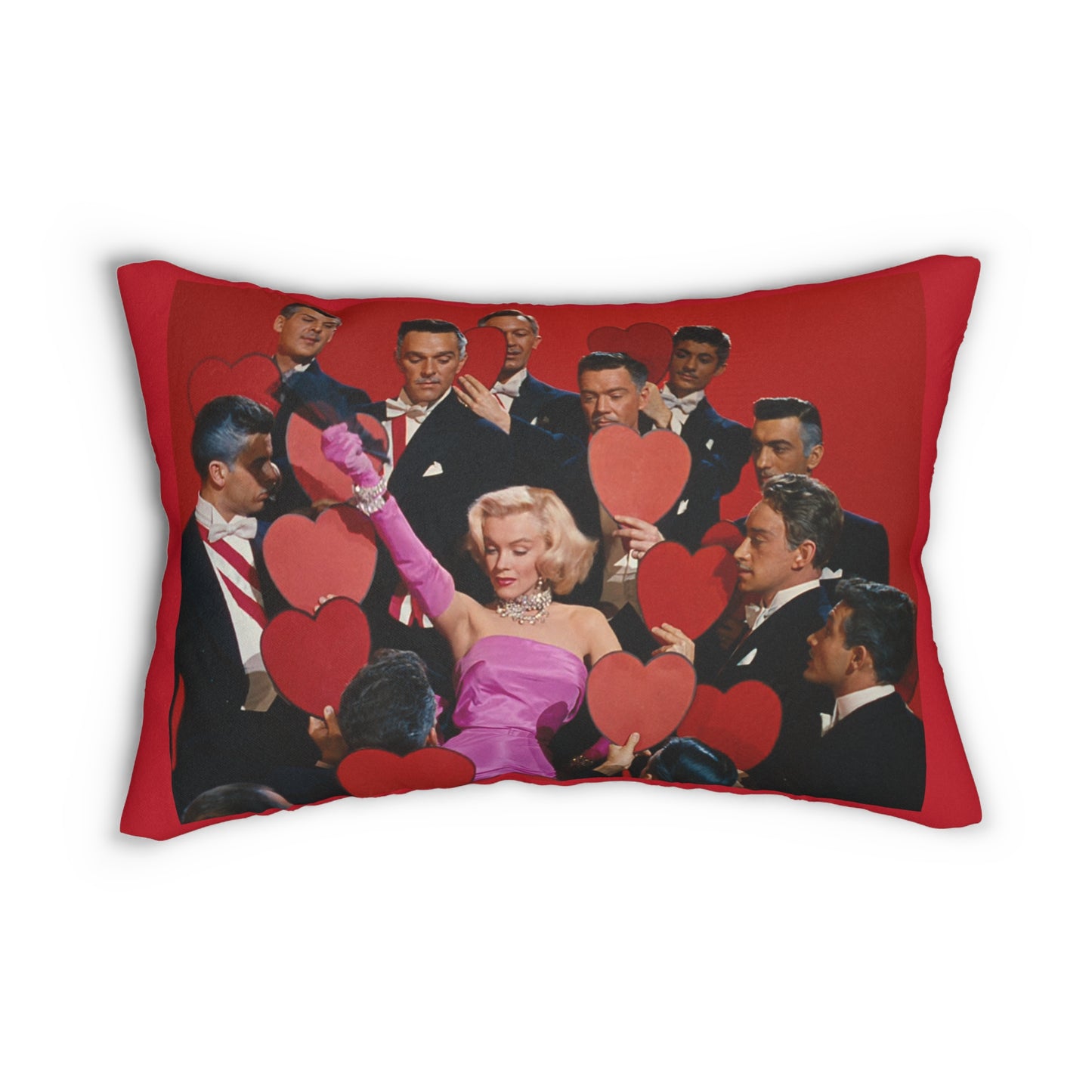 Marilyn Monroe Diamonds are Girl's best Friend Spun Polyester Lumbar Pillow