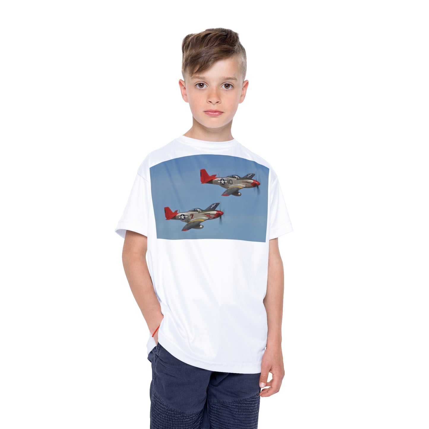Tuskegee Airmen Duo Red Tails Kids Sports Jersey White Tee Shirt