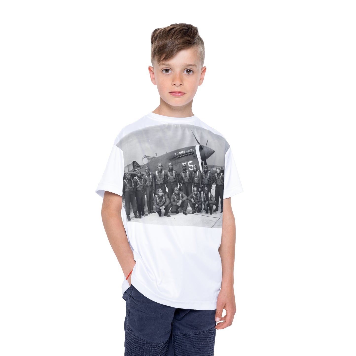 Tuskegee Airmen Kids Sports Jersey White Tee Shirt