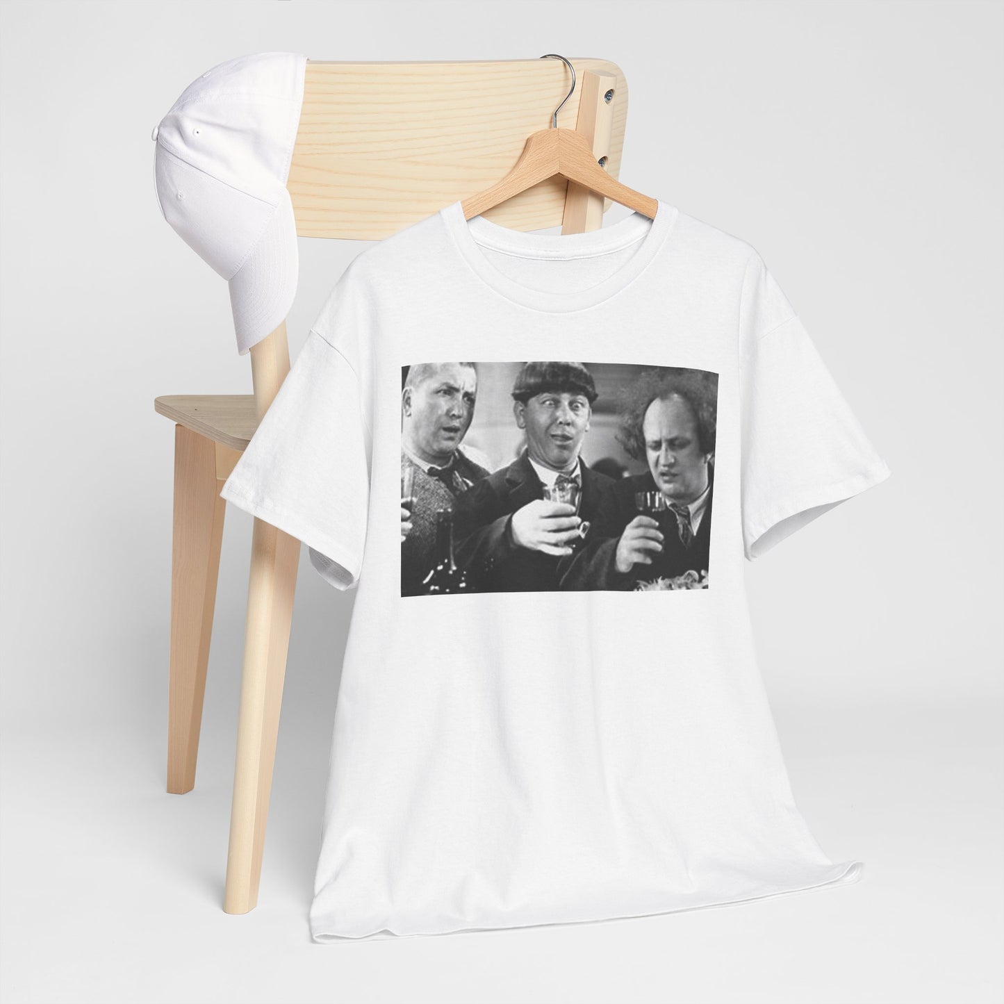 3 Stooges Drinking Unisex Heavy Cotton Tee
