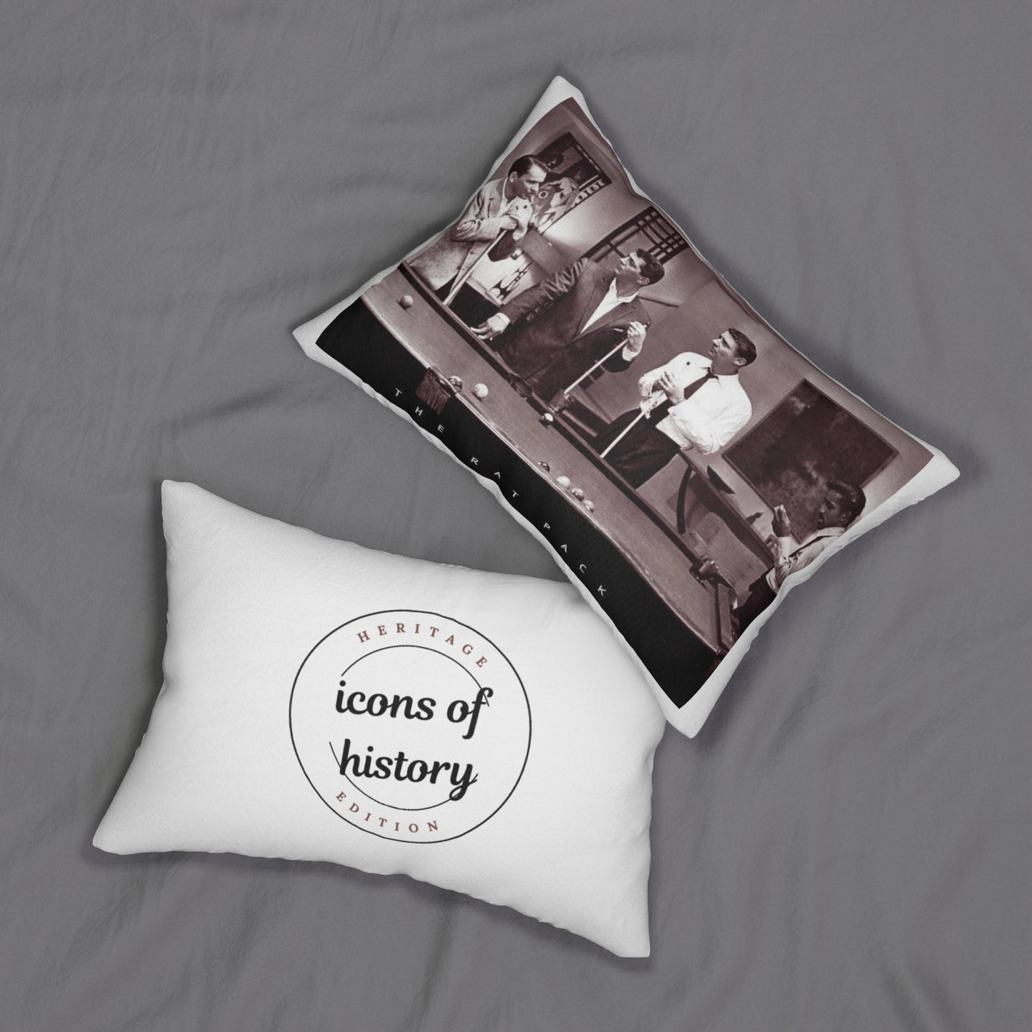 Rat Pack Pool Playing Ocean's Eleven Spun Polyester Lumbar Pillow