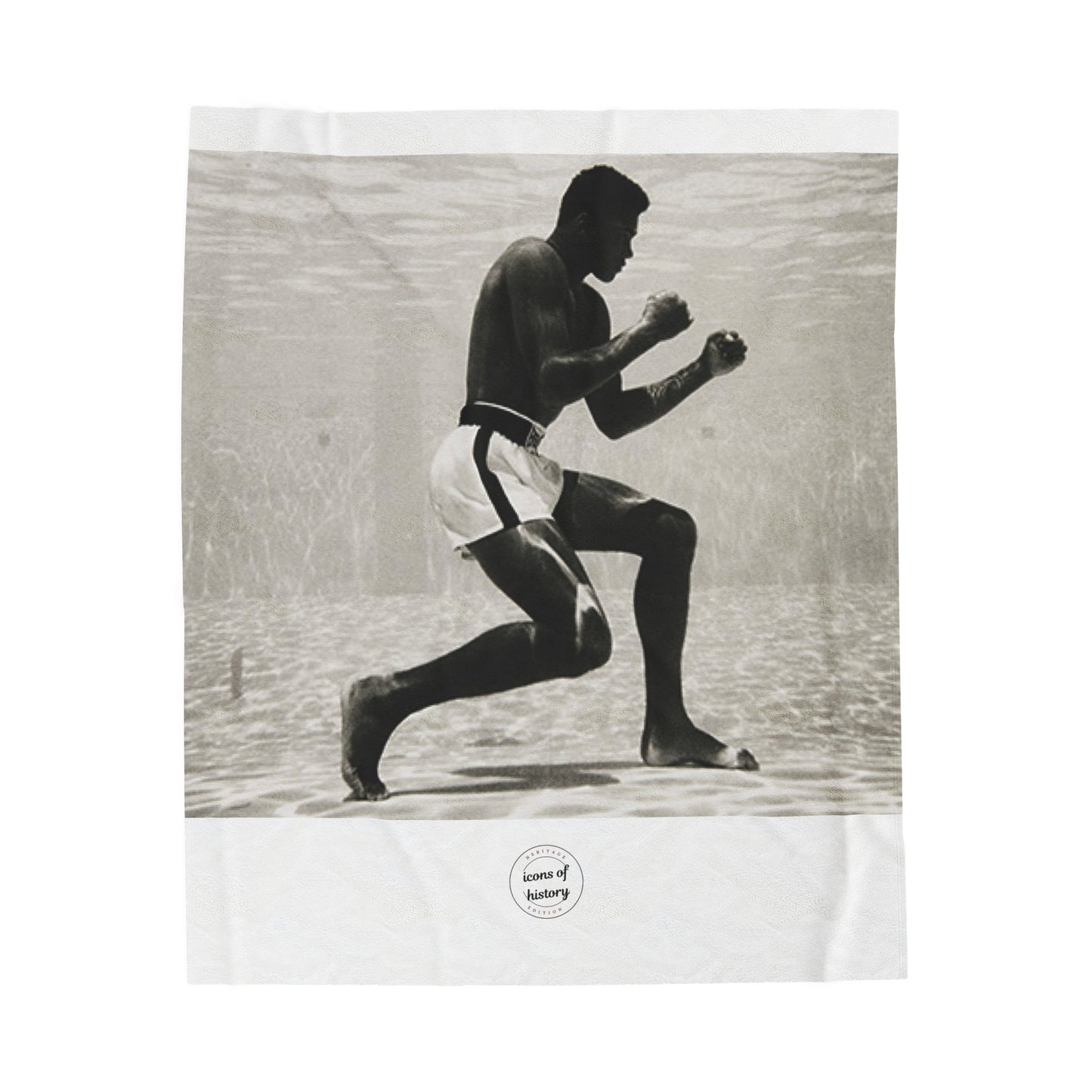 Muhammad Ali Training Underwater Velveteen Plush Blanket