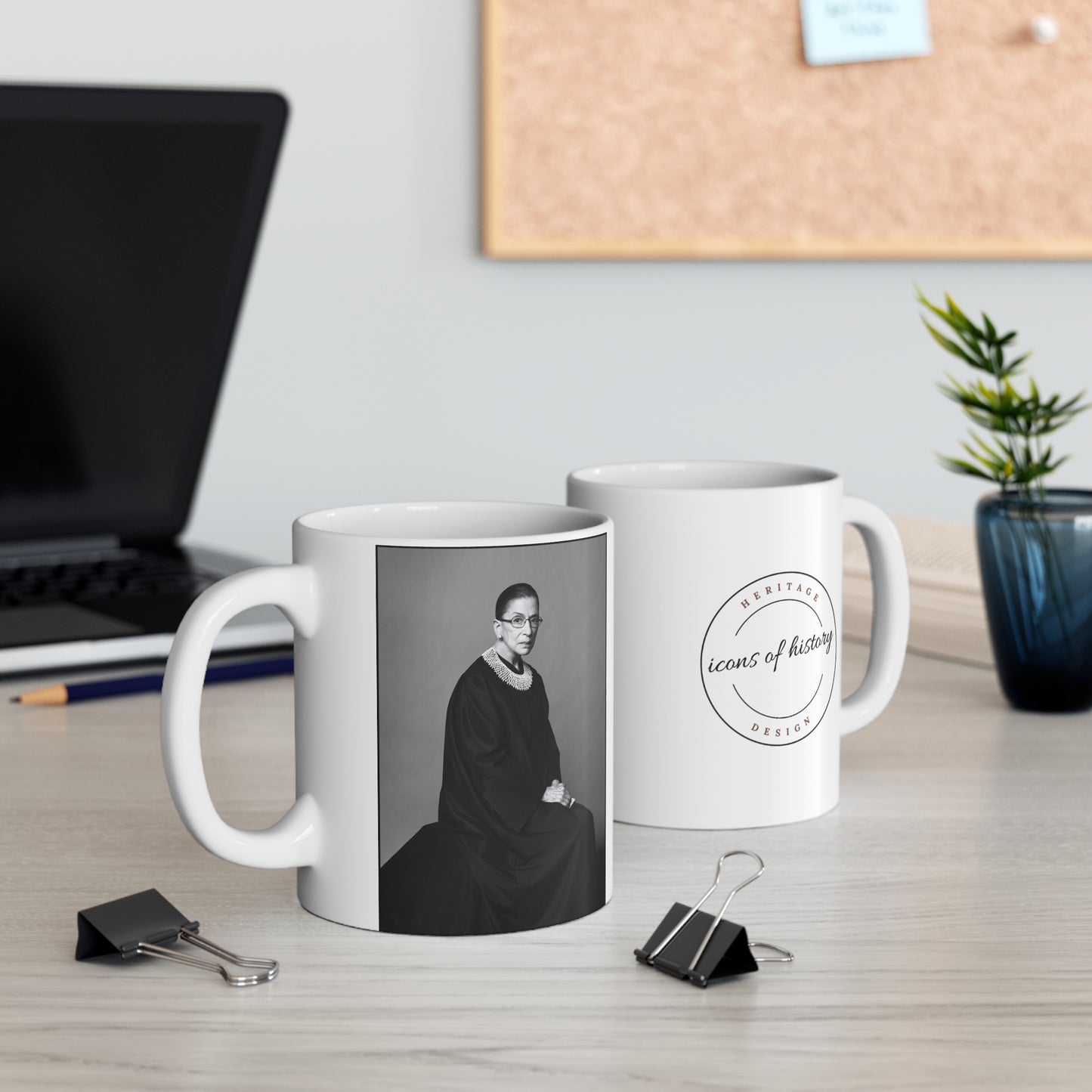 Supreme Court Justice Ruth Bader Ginsburg White Coffee Mug 11oz
