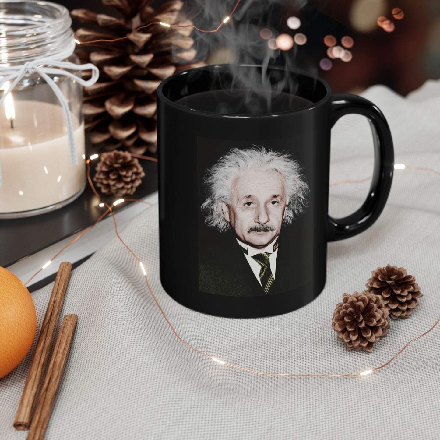 Albert Einstein Black Mug (11oz, 15oz)