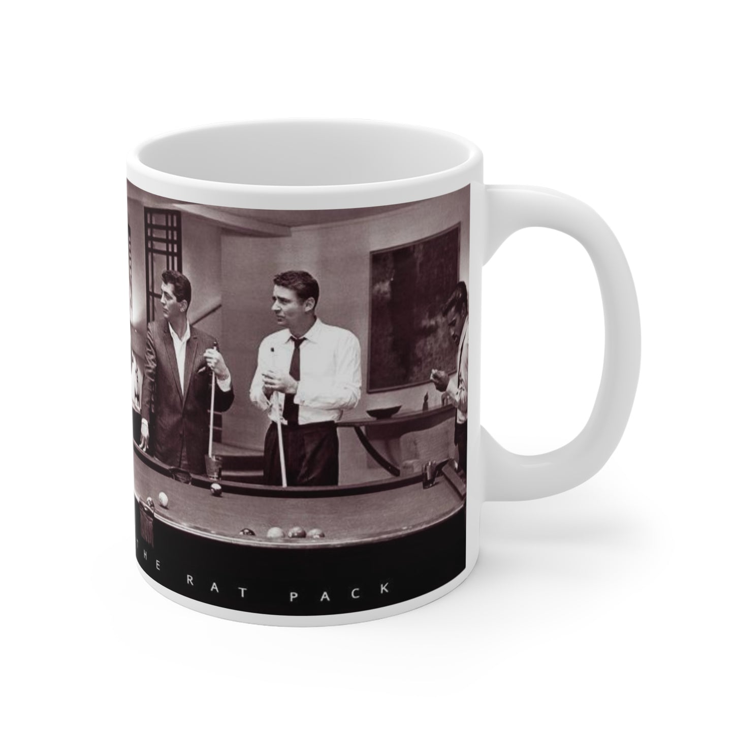 Rat Pack Ocean's Eleven Pool Hall White Coffee Mug 11oz