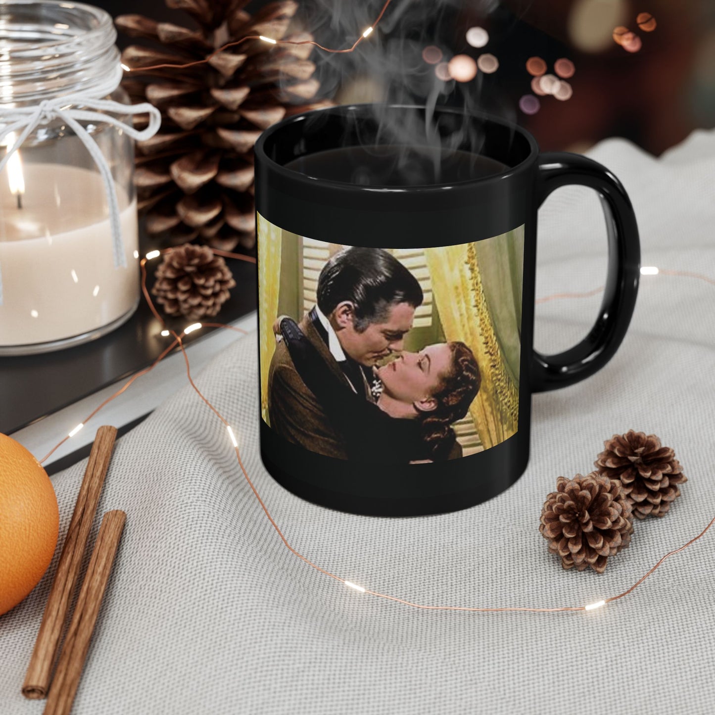 Clark Gable "The Kiss" Black Mug (11oz, 15oz)