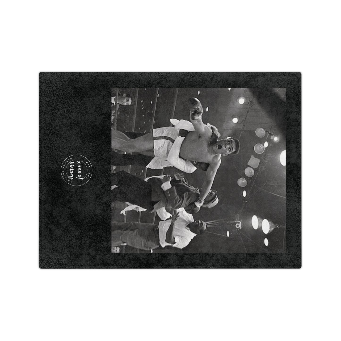 Muhammad Ali "I Shook Up the World" Black Velveteen Microfiber Blanket