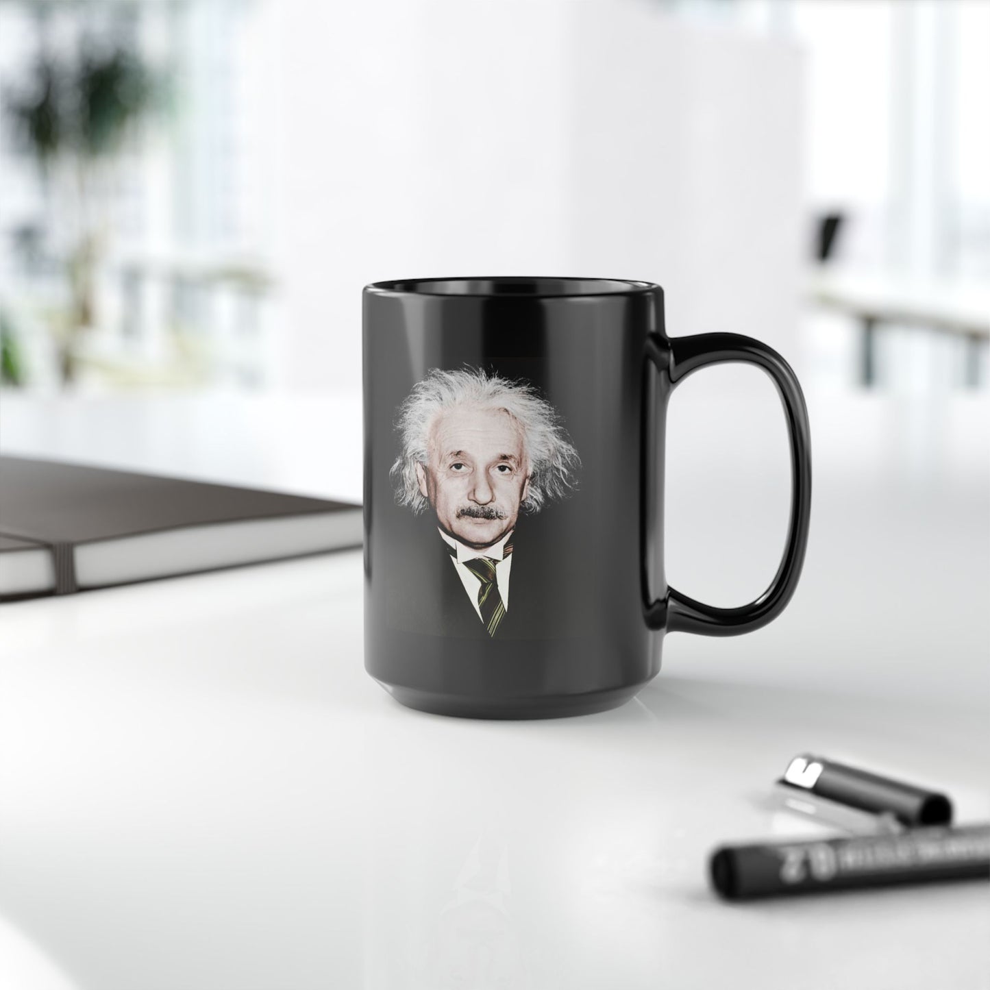 Albert Einstein Black Mug (11oz, 15oz)