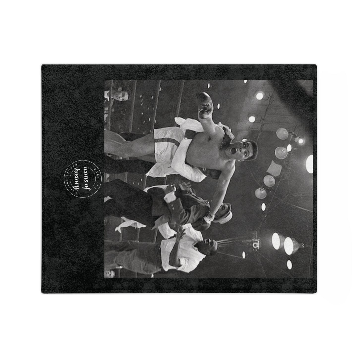 Muhammad Ali "I Shook Up the World" Black Velveteen Microfiber Blanket