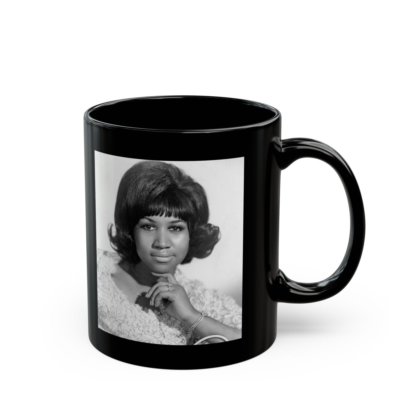 Aretha Franklin Black Coffee Mug (11oz, 15oz)