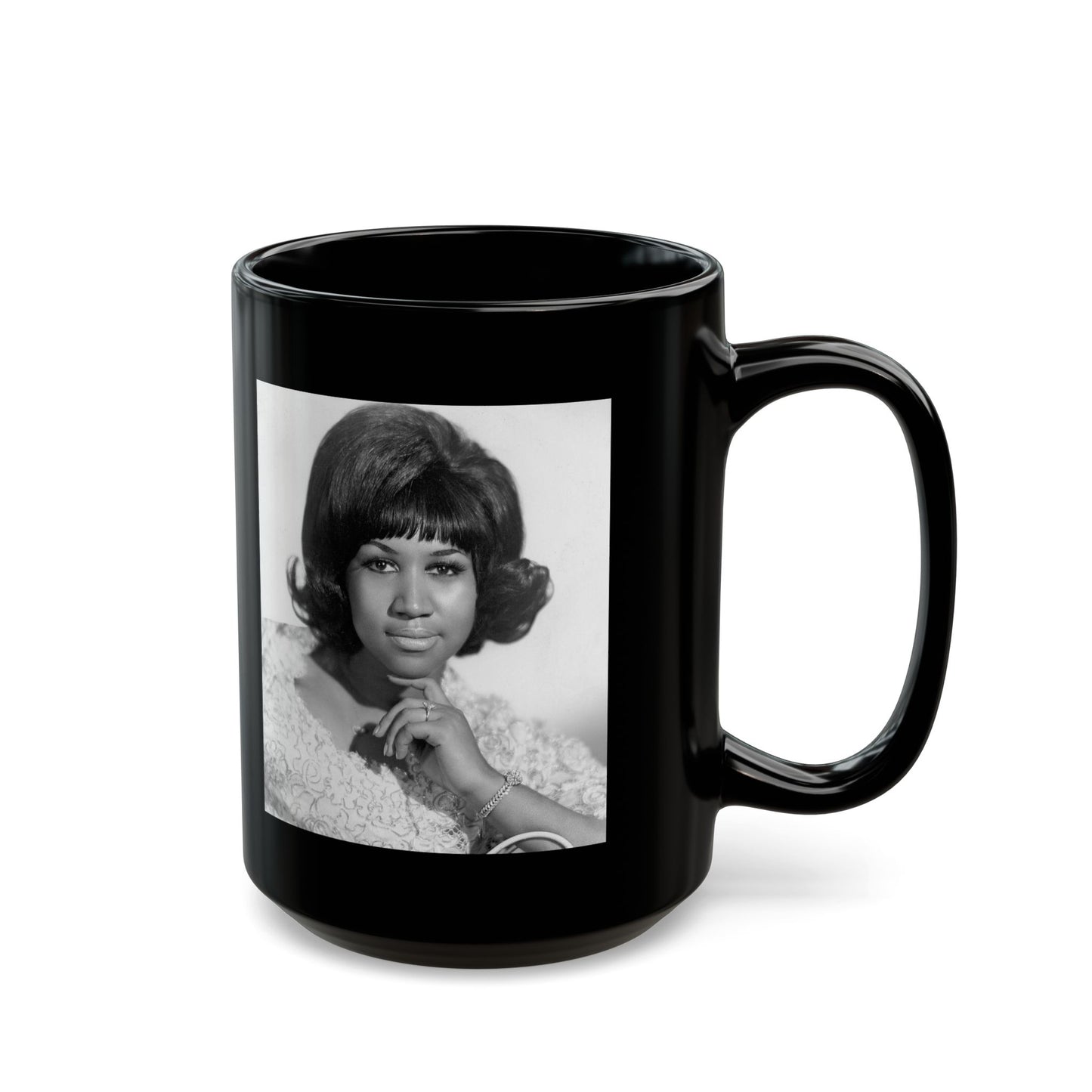 Aretha Franklin Black Coffee Mug (11oz, 15oz)