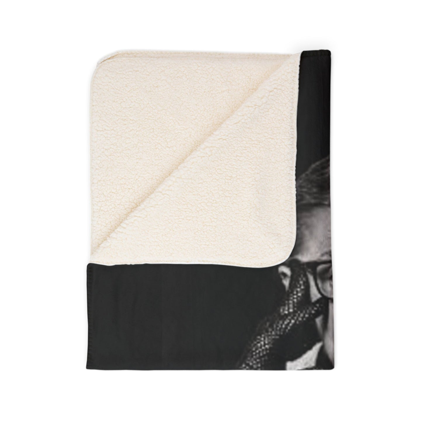 Supreme Court Justice Ruth Bader Ginsburg Black/ White Inner Fleece Sherpa Blanket