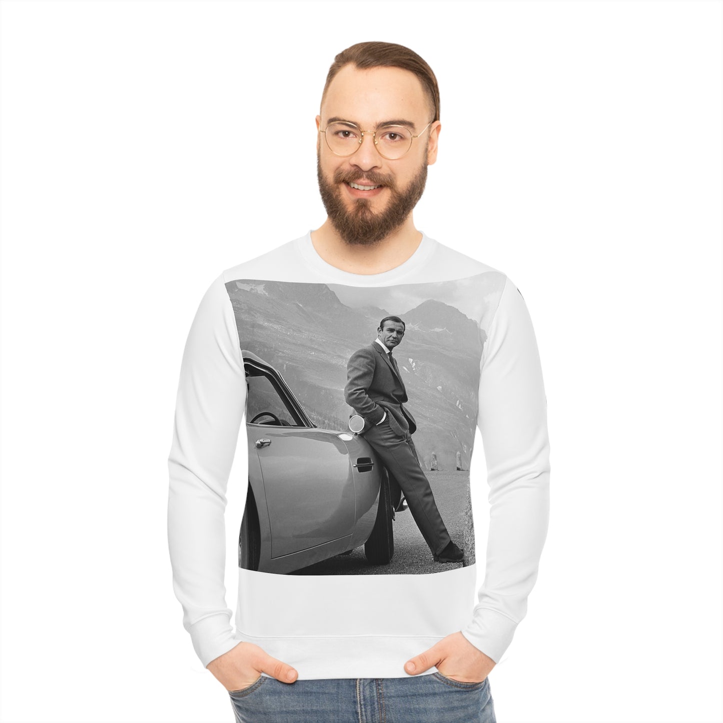 Sean Connery James Bond Gentleman Adult White Lightweight Sweatshirt