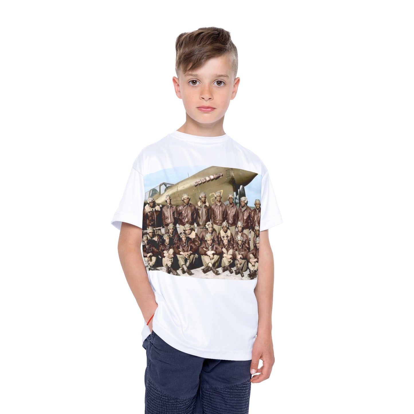 Tuskegee Airmen Red Tails Kids White Sports Tee Shirt