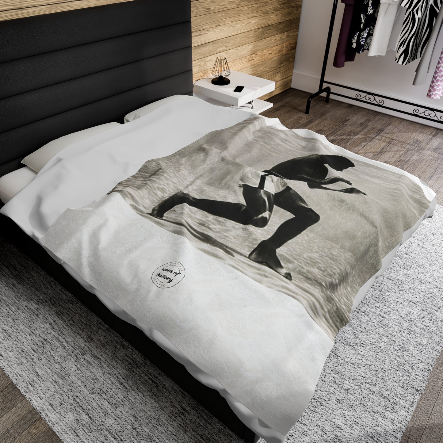 Muhammad Ali Training Underwater Velveteen Plush Blanket