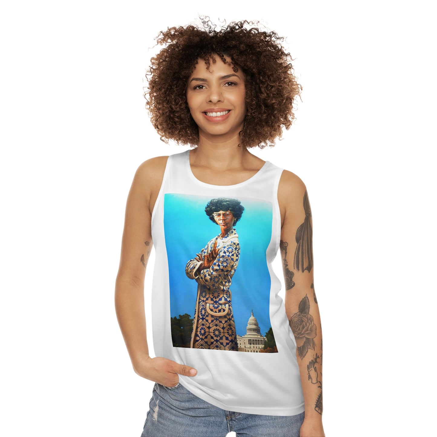 Shirley Chisholm Artistic Women's White Tank Top Shirt