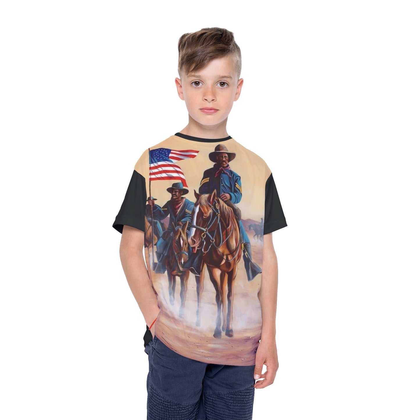 Black History Buffalo Soldiers Black Kids Sports Shirt