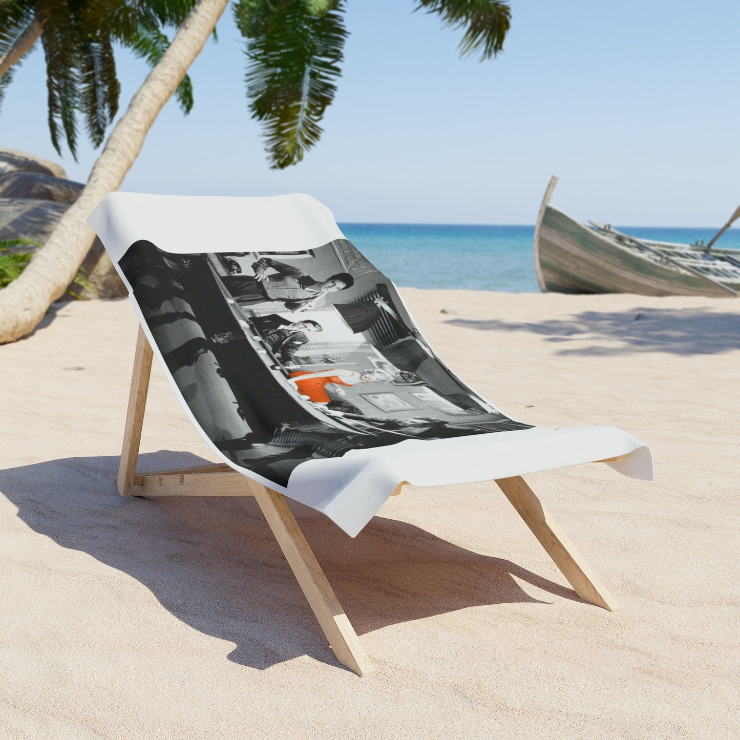 Elvis, Humphrey, Marilyn and James Dean Pool Hall White Beach Towel