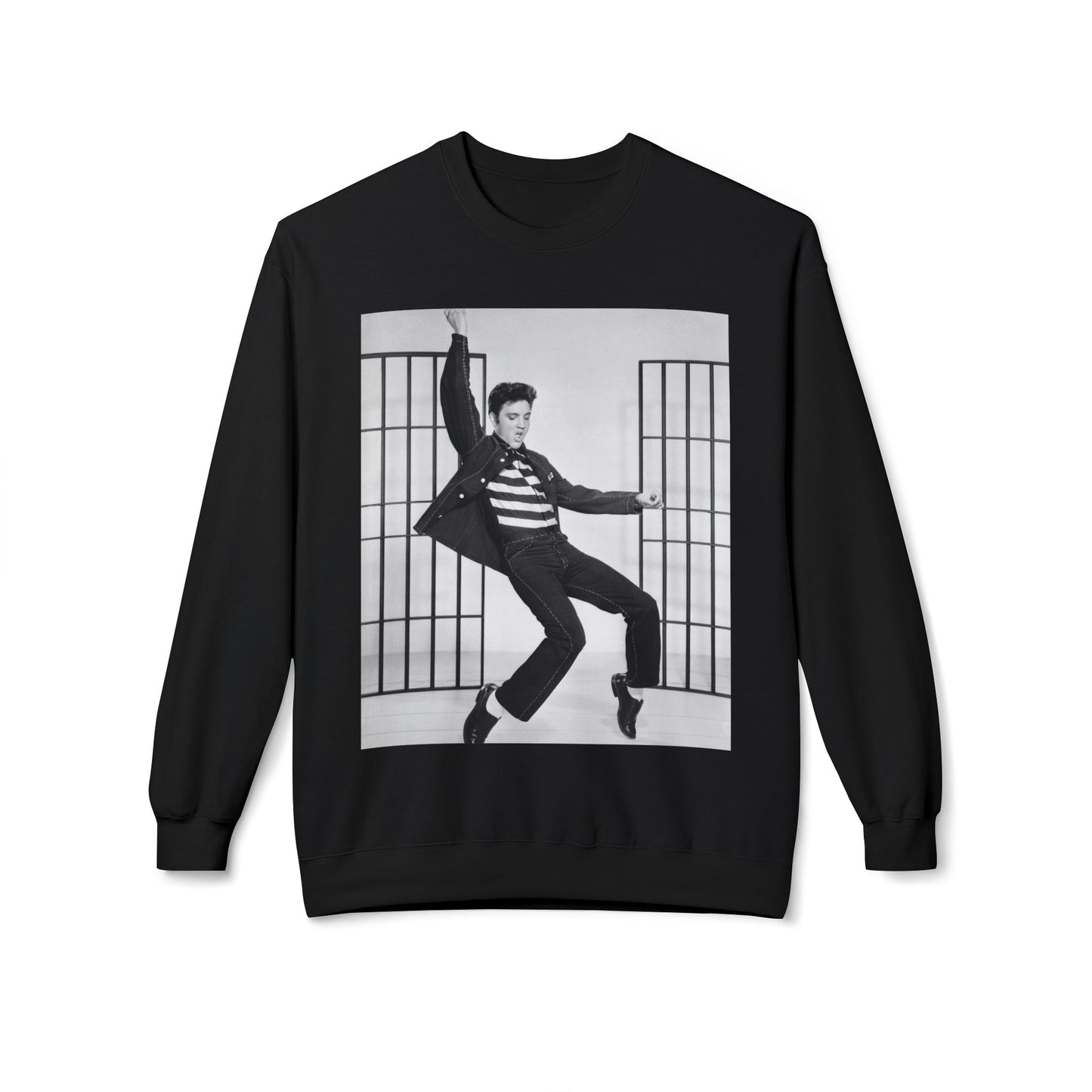 Elvis Presley Jailhouse Rock Black Midweight Softstyle Fleece Crewneck Sweatshirt