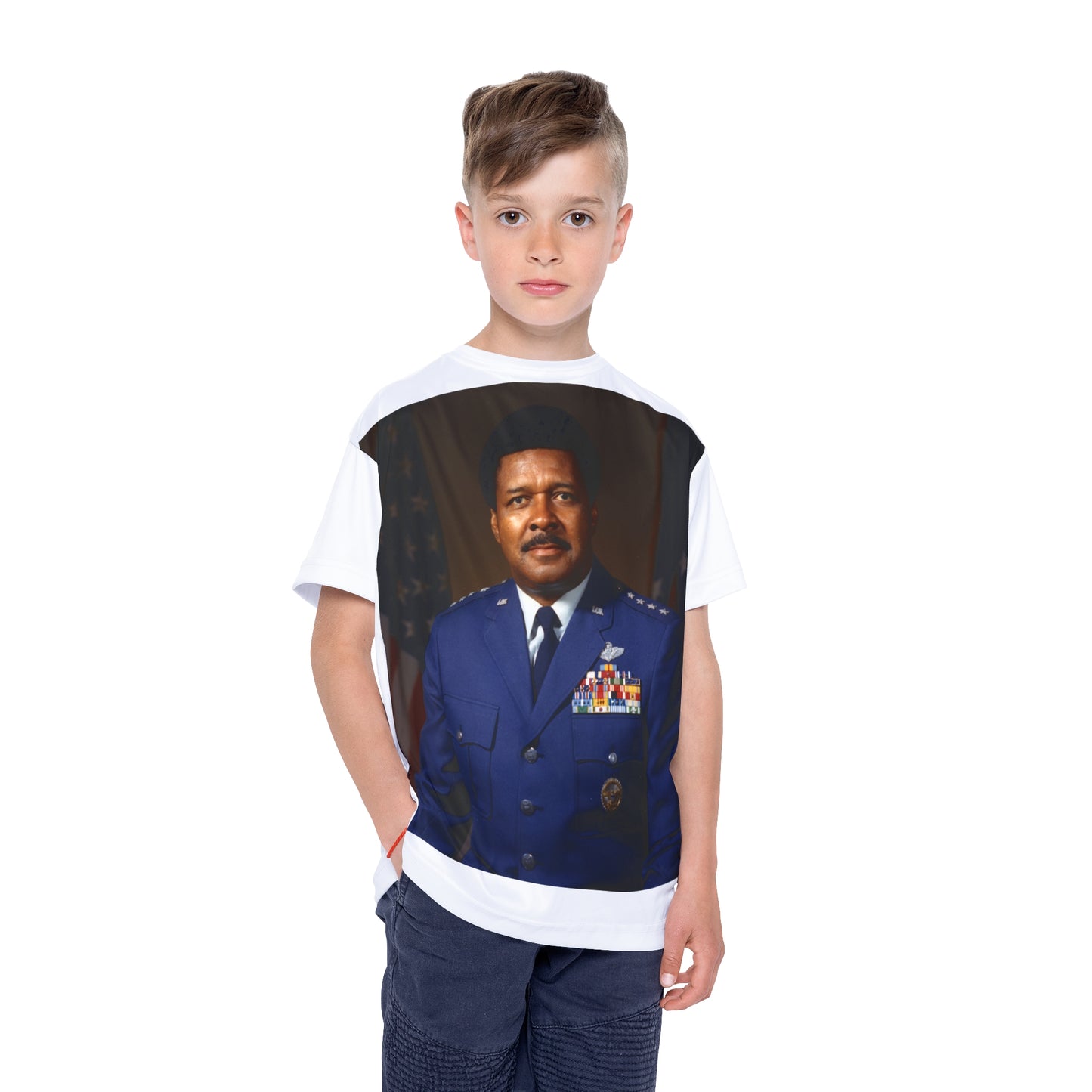 U.S. Air Force General Chappie James Kids Sports Jersey White Tee Shirt