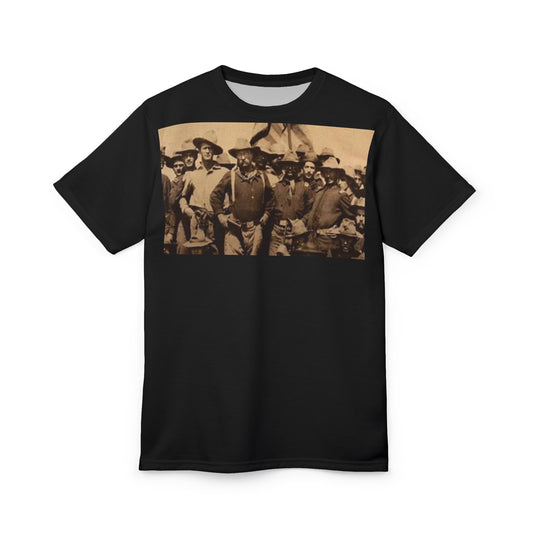 Teddy Roosevelt Rough Riders Black Large Print Tee
