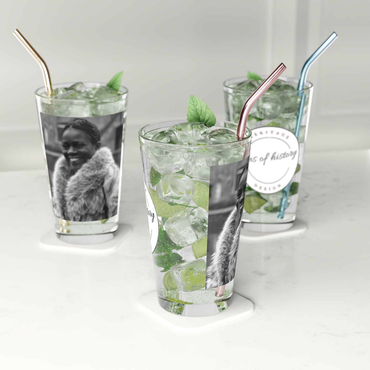 Cicely Tyson Mink Coat Pint Glass, 16oz