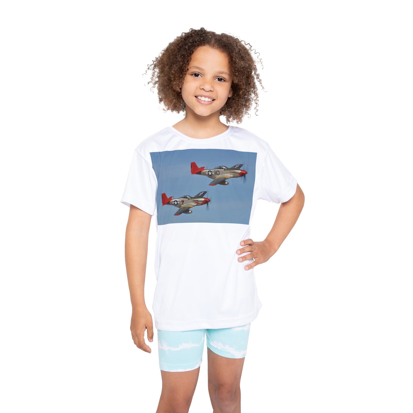 Tuskegee Airmen Duo Red Tails Kids Sports Jersey White Tee Shirt