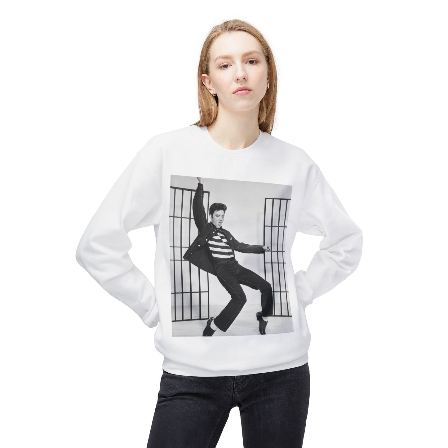 Elvis Presley "Jailhouse Rock" Midweight Soft-style Fleece Crewneck Sweatshirt