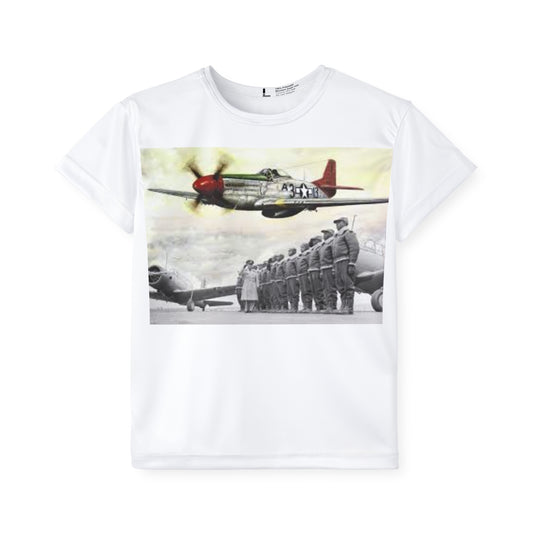 Tuskegee Airmen Red Tails Kids Sports Jersey White Tee Shirt