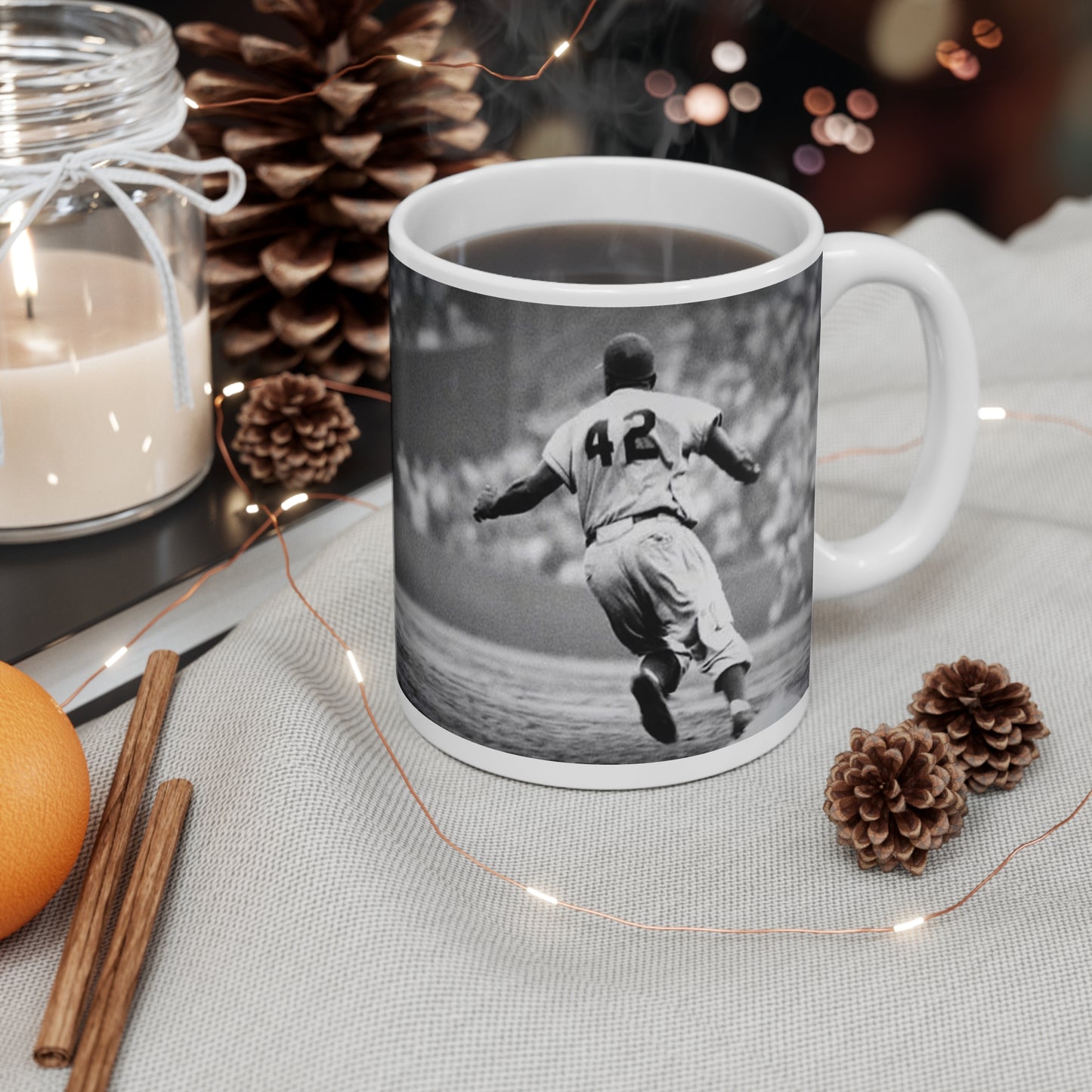 Jackie Robinson Rounding the Bases Coffee Mug 11oz